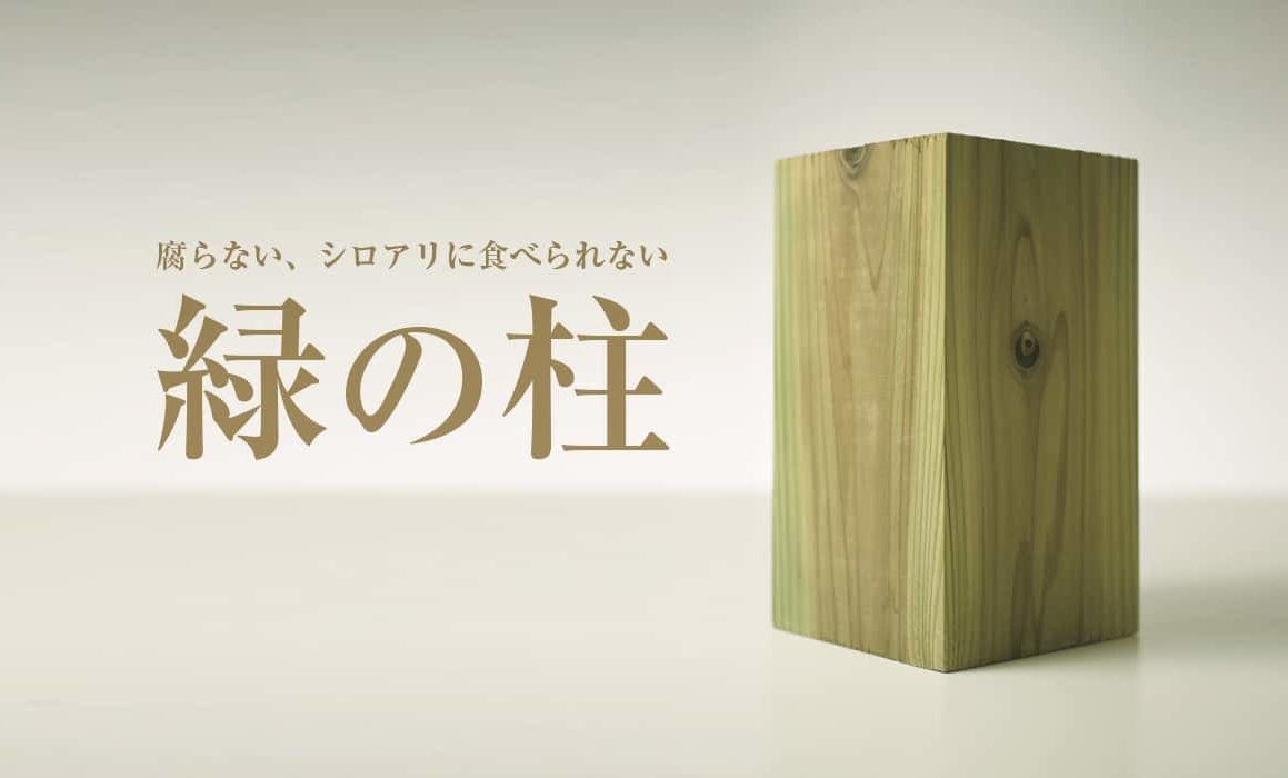 腐らない、シロアリに食べられない緑の柱